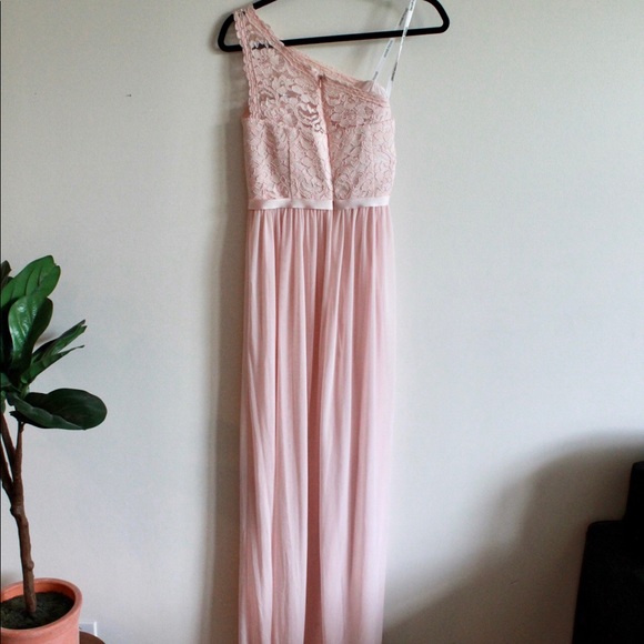 David’s Bridal One Shoulder Lace Bridesmaid Dress - Picture 5 of 8